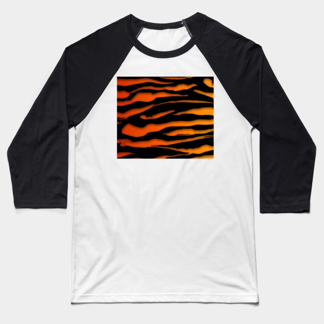 Orange Zebra Baseball T-Shirt by daghlashassan